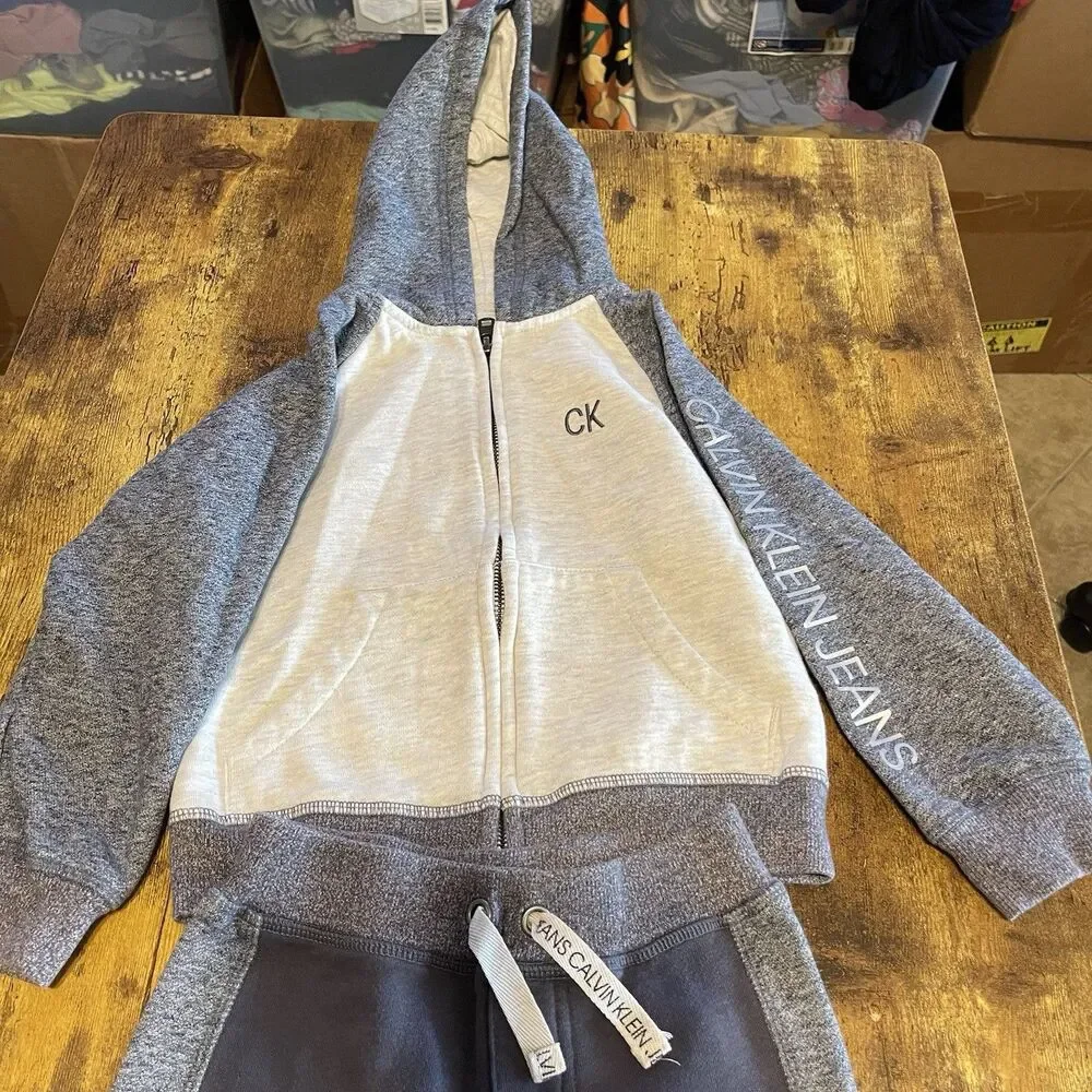 Calvin Klein Set Toddler Boy Sz 3t Hoodie Pants Daycare Playwear Preschool Fall
